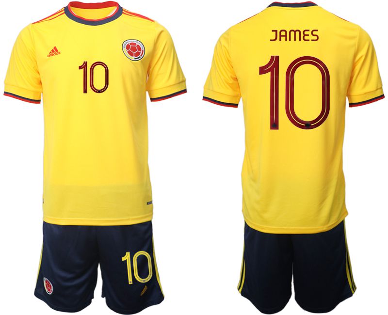 Men 2022 World Cup National Team Colombia home yellow #10 Soccer Jersey->customized soccer jersey->Custom Jersey